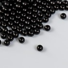 Набор бусин "Рукоделие" пластик, диаметр 6 мм, 25 гр, черный - фото 1347014