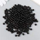 Набор бусин "Рукоделие" пластик, диаметр 6 мм, 25 гр, черный - Фото 2