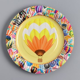 Тарелка одноразовая с ламинацией "Воздушный шар" картон, 18 см