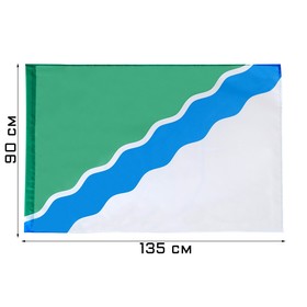 Флаг города Новосибирска, 90 х 135 см, полиэфирный шелк, без древка