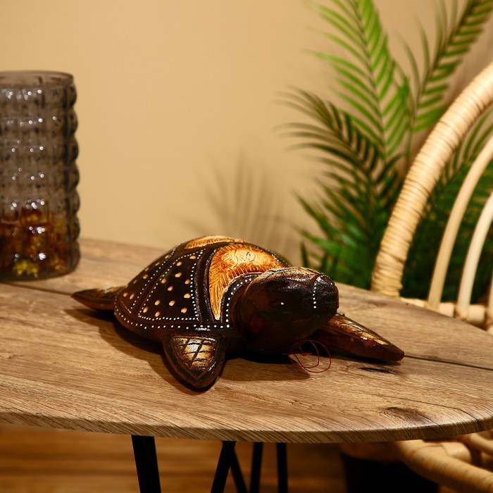 Сувенир «Черепаха коричневая», 20×15×7 см, дерево албезия - Фото 1