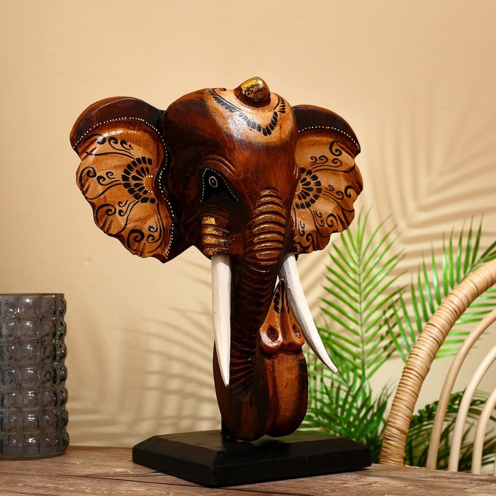 Сувенир "Голова слона" на подставке, албезия 45 см - Фото 1