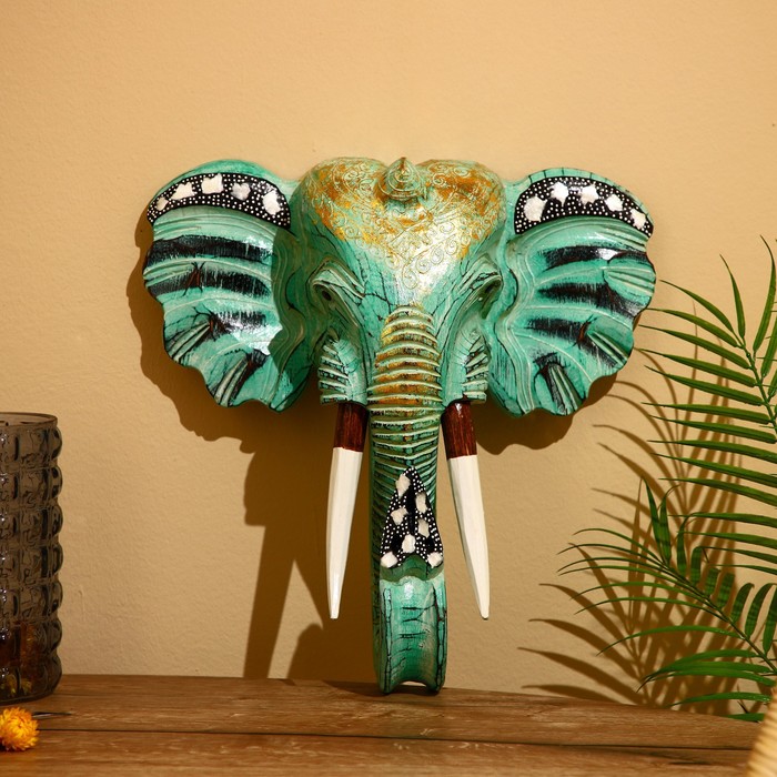 Панно настенное "Голова слона" албезия 40х12х40 см - Фото 1