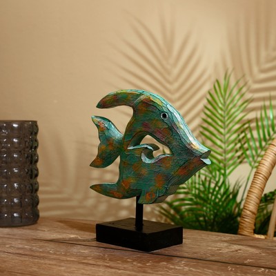 Сувенир «Рыба», на подставке, 24×28×9 см, албезия