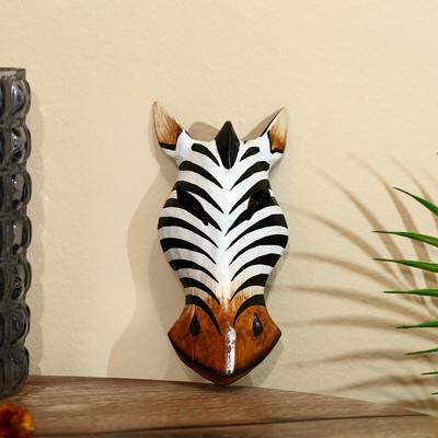 Маска «Зебра», 19×9×4 см, дерево албезия