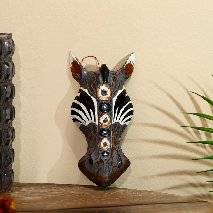 Маска «Зебра», 19×9×4 см, дерево албезия - Фото 1