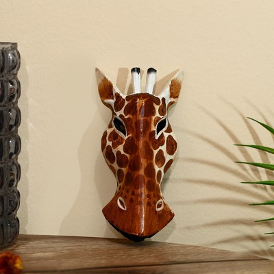 Маска «Жираф», 19×9×4 см, дерево албезия