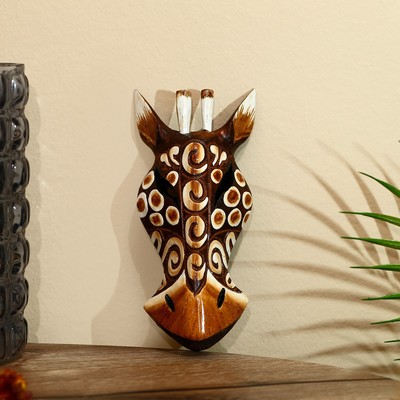 Маска «Жираф», 19×9×4 см, дерево албезия