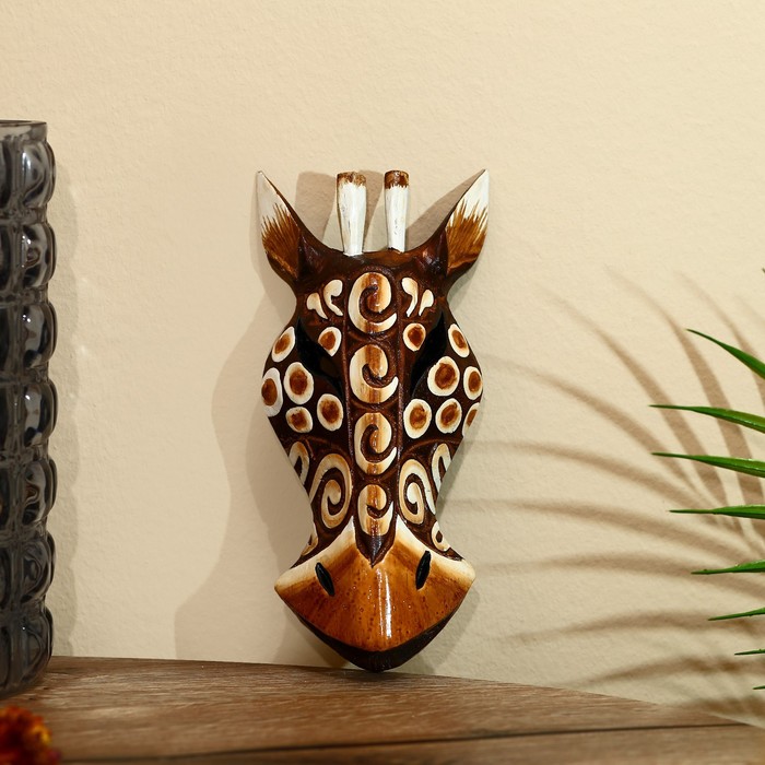 Маска «Жираф», 19×9×4 см, дерево албезия - Фото 1