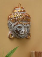 Сувенир "Голова Будды" албезия 15 см 7720672 - фото 16485189