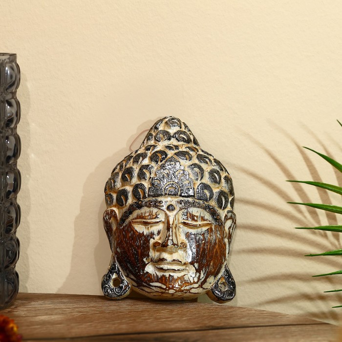 Сувенир «Голова Будды», 15 см, дерево албезия