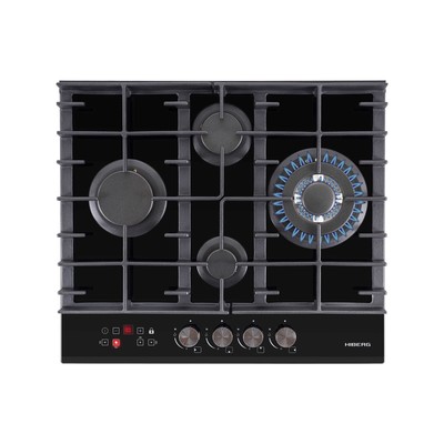 Варочная поверхность HIBERG VM 6145 B, газовая, 4 конф., газ-контроль, чёрная