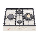 Варочная поверхность HIBERG VM 6145 RY, газовая, 4 конф., газ-контроль, бежевая - Фото 3