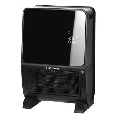 Тепловентилятор с увлажнителем воздуха HIBERG TSH 3000 B, напольный, керамический, 2000 Вт, 30 м², 3 режима, чёрный
