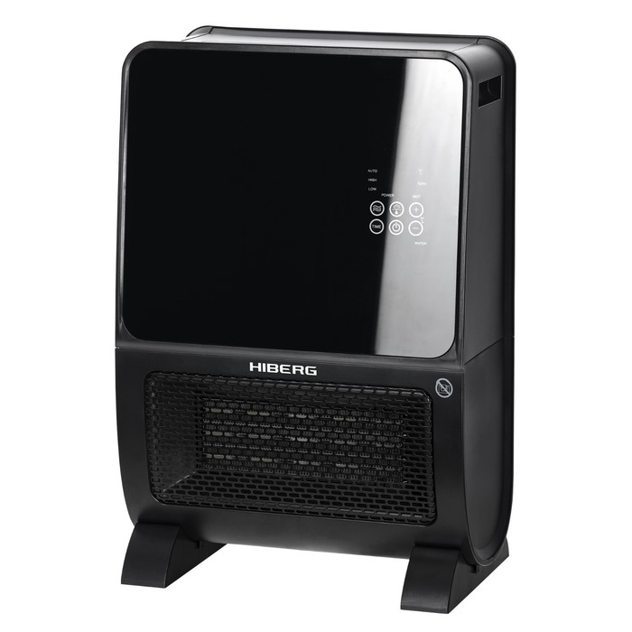 Тепловентилятор с увлажнителем воздуха HIBERG TSH 3000 B, напольный, керамический, 2000 Вт, 30 м², 3 режима, чёрный - Фото 1