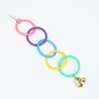 Игрушка для птиц «Разноцветные кольца» 5 шт., пластик, разноцветная - Фото 1