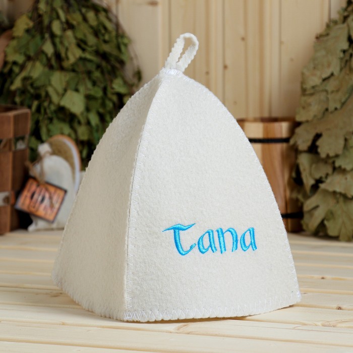 Шапка для бани с вышивкой "Tana" - Фото 1