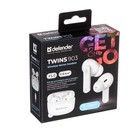 Наушники Defender Twins 903, TWS, вакуумные, микрофон, сенсор, 250 мАч, белые - фото 51309373 Наушники Defender Twins 903, TWS, вакуумные, микрофон, сенсор, 250 мАч, белые - фото 51309373