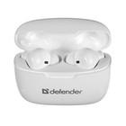 Наушники Defender Twins 903, TWS, вакуумные, микрофон, сенсор, 250 мАч, белые - фото 51309369 Наушники Defender Twins 903, TWS, вакуумные, микрофон, сенсор, 250 мАч, белые - фото 51309369