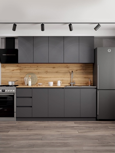 Кухонный гарнитур «Мори», 2000×600 мм, цвет графит