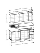 Кухонный гарнитур «Мори», 2000×600 мм, цвет графит - Фото 2