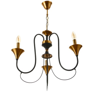 Люстра «Элимин» 3хЕ14 40 Вт черно-золотой 56×75×56 см BayerLux