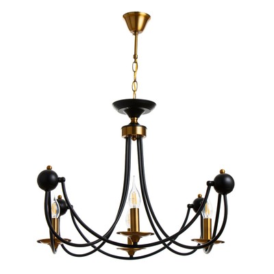 Люстра «Фломи» 4хЕ14 40 Вт черно-золотой 60×73×60 см BayerLux
