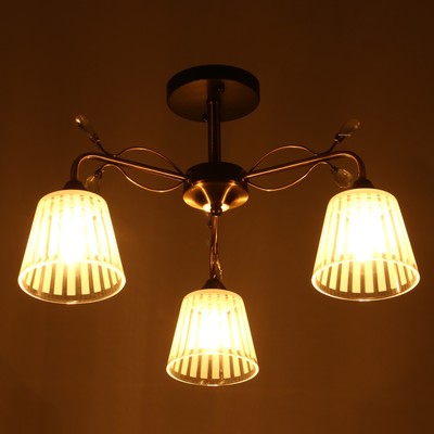 Люстра «Шарлин» 3хЕ27 40 Вт черный-латунь 49×49×29 см BayerLux