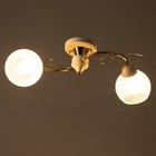 Люстра BayerLux «Вива», 2хЕ27, 40 Вт, белый/золотой, 56×23×23 см - фото 4720065