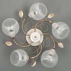 Люстра "Вива" 5хЕ27 40Вт бело-золотой 53х53х23 см - фото 805373411