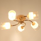 Люстра «Эстель» 5хЕ27 40 Вт бело-золотой 60×60×23 см BayerLux - фото 22077370