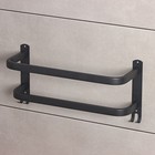 Держатель для полотенец двойной, 39.5 см, 2 крючка, нержавеющая сталь, чёрный - Фото 3