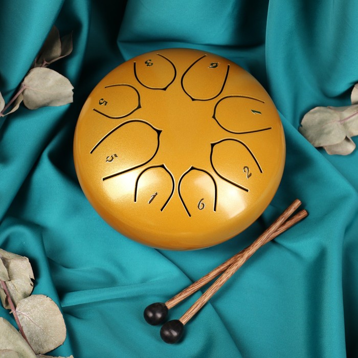 Музыкальный инструмент Глюкофон, желтый, 8 лепестков, 15 х 9 см