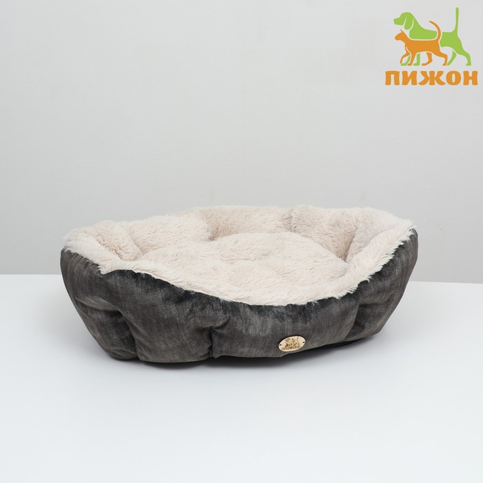 Лежанка-трансформер, велюр + иск. мех, 60×50×15 см, МИКС - Фото 1