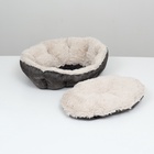 Лежанка-трансформер, 60×50×15 см, велюр, искусственный мех, цвет МИКС - Фото 6