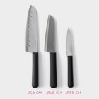 Набор кухонных ножей Доляна Fоlk, набор 3 шт, лезвие: 10 см, 13,5 см, 17 см, цвет чёрный - фото 4374488