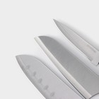 Набор кухонных ножей Доляна Fоlk, набор 3 шт, лезвие: 10 см, 13,5 см, 17 см, цвет чёрный - фото 4374489