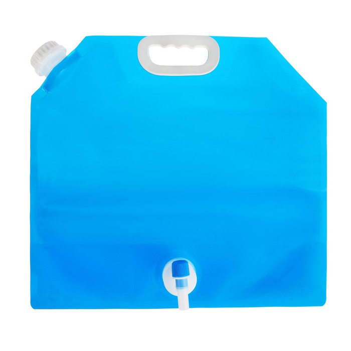 Складная канистра с клапаном 10 л, синий, пластик - Фото 1