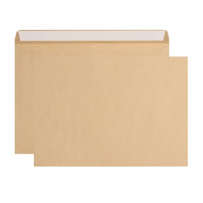 Конверт почтовый крафт С5 162×229 мм, без подсказа, без окна, отрывная лента, 80 г/м²