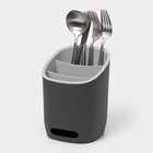 Подставка для столовых приборов IDEA «ИЗЛИ», 25×14.5×19 см, пластик, графитовая - Фото 1