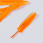 Набор декоративных перьев 60-150 мм (5 шт), оранжевый - Фото 2