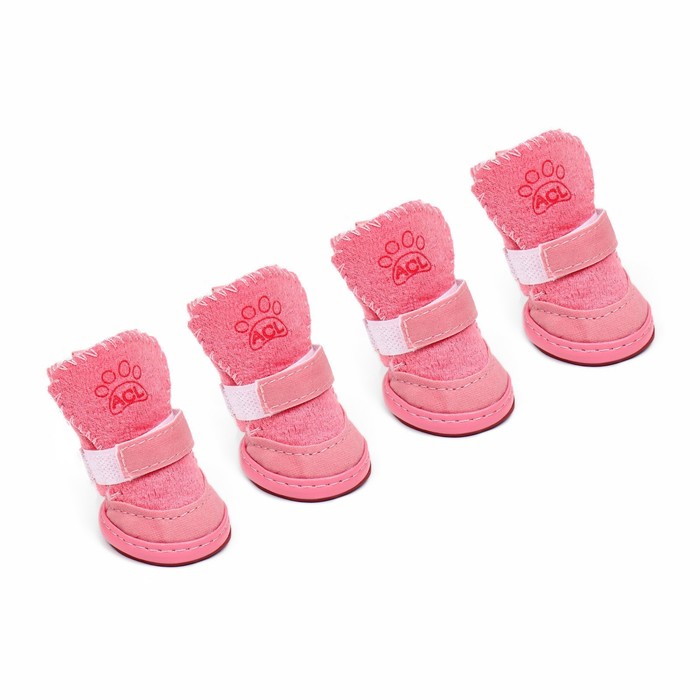 Ботинки Элеганс, набор 4 шт, размер 1 (подошва 4 х 3,2 см) розовые