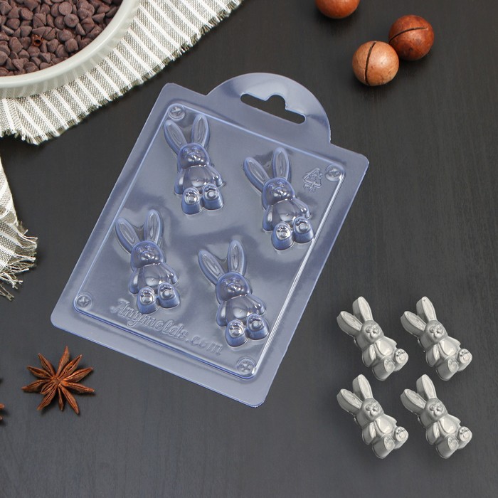 Форма для шоколада и конфет пластиковая «Заяц мини», 15×10×1 см - Фото 1