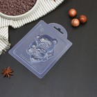Форма для шоколада пластиковая «Плюшевый мишка с сердцем», 8,9×6,8×2,4 см, цвет прозрачный - Фото 2