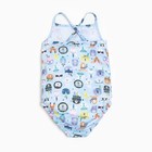 Купальник слитный для девочки, цвет голубой/зверята, рост 104 см - фото 26020191