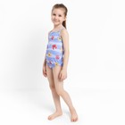 Купальник слитный для девочки, цвет синий/морские обитатели, рост 122 см - фото 22079525