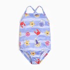 Купальник слитный для девочки, цвет синий/морские обитатели, рост 122 см - фото 22079528
