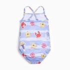 Купальник слитный для девочки, цвет синий/морские обитатели, рост 122 см - фото 22079531