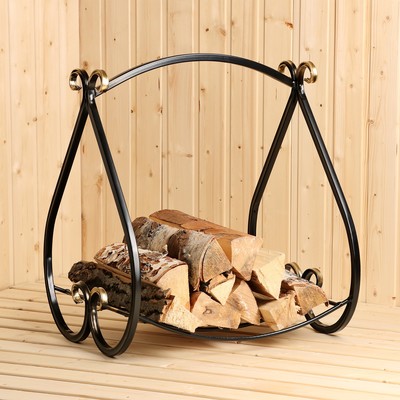 Дровница «Корзинка», 54×41×46 см, металл, чёрная