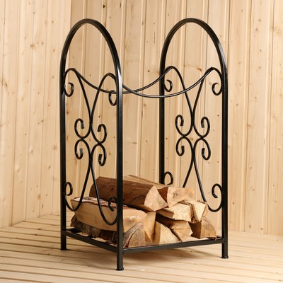 Дровница «Вертикальная», 80×41×41 см, металл, чёрная
